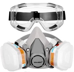 KISCHERS Reusable Half Facepiece and Anti-Fog Safety Goggle